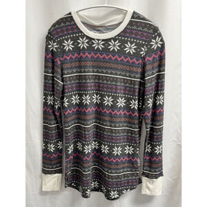 Cuddl Duds Stretch Thermal Long Sleeve Shirt Women's Size Medium Gray